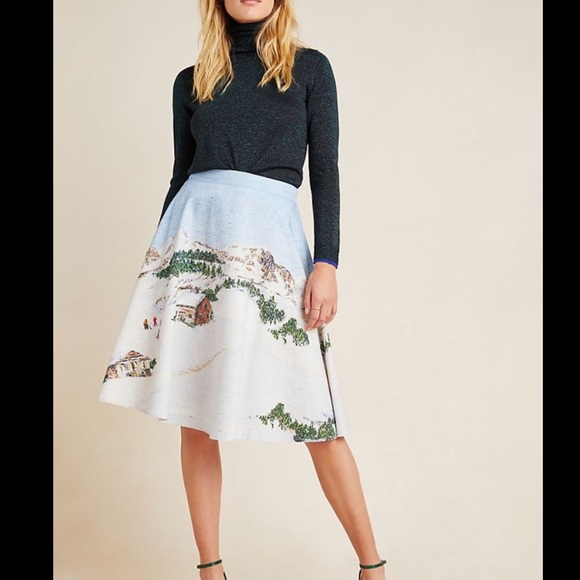 Anthropologie Dresses & Skirts - NWT Corey Lynn calter winter motif midi skirt